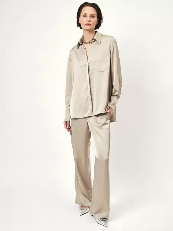 DANTE6 D6Harlow Satin Wide Pants