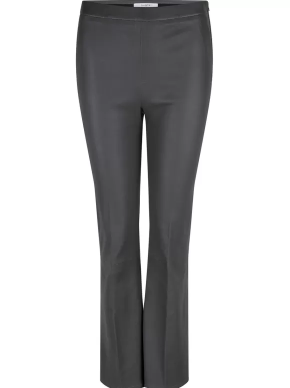 DANTE6 Tyson Crop Flare Leren Broek Grijs